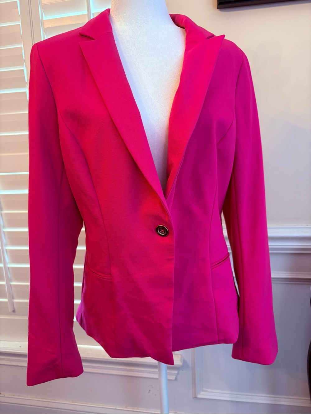 White House Black Market Vibrant Hot Pink Single-Button Blazer